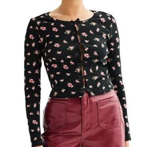 Sugar Moon Womens Long Sleeve Knit Cardigan Size S Floral Coquette